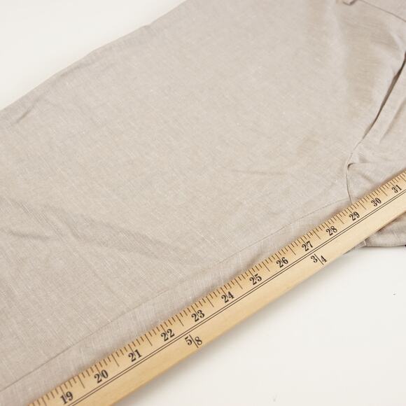Cubavera Easy Care Linen Blend Flat Front Dress Beige Pants Mens Sz 34 x 30 - Picture 7 of 10